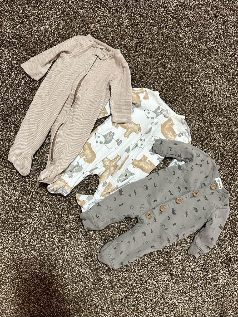 Neutral Woodland 3-Pack Baby One-Piece Set